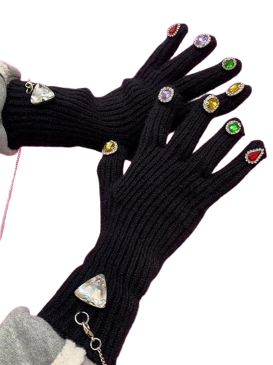 Decoration Knit Gloves X1572