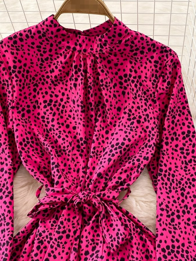 Shocking Pink Leopard Dress X2021