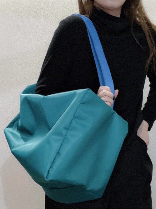 Color Blocking Large Shoulder Bag X1559