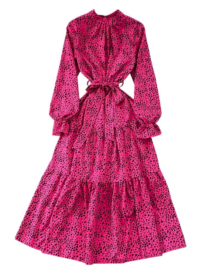 Shocking Pink Leopard Dress X2021