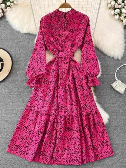 Shocking Pink Leopard Dress X2021