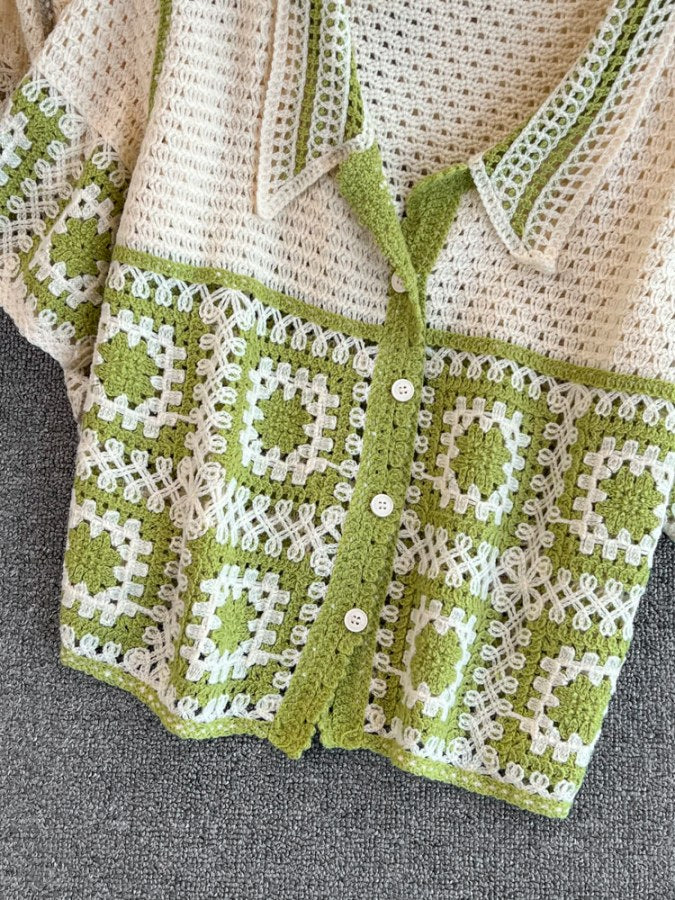 Retro Summer Knit Cardigan X2109