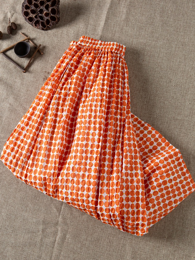 Polka Dot Gathered Skirt X964