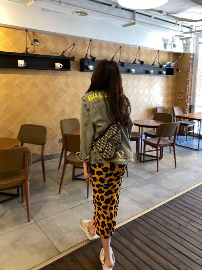 Leopard Side Slit Skirt X975