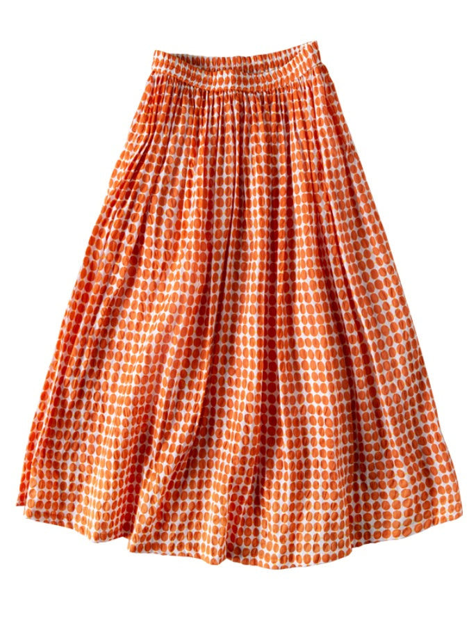 Polka Dot Gathered Skirt X964