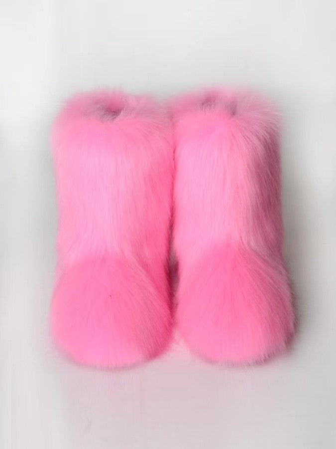 Fluffy ugg 2024 boots pink