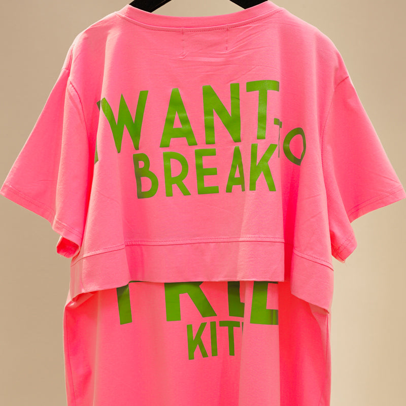 フェイクツーピースTシャツワンピース　X988