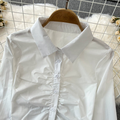 Front gathered shirt X1707