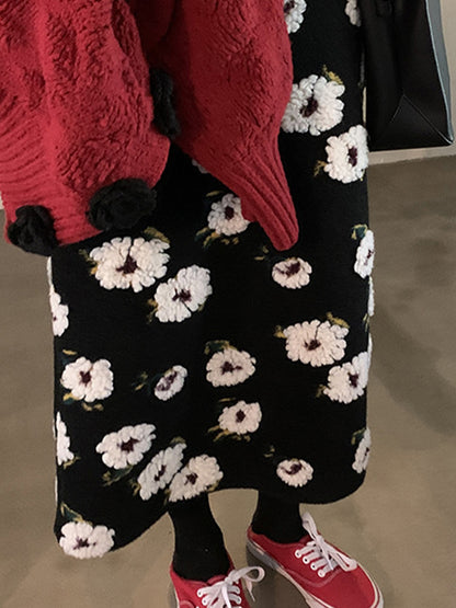 Flower deco middle skirt X010