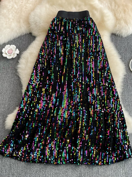 Sequin line skirt X1222