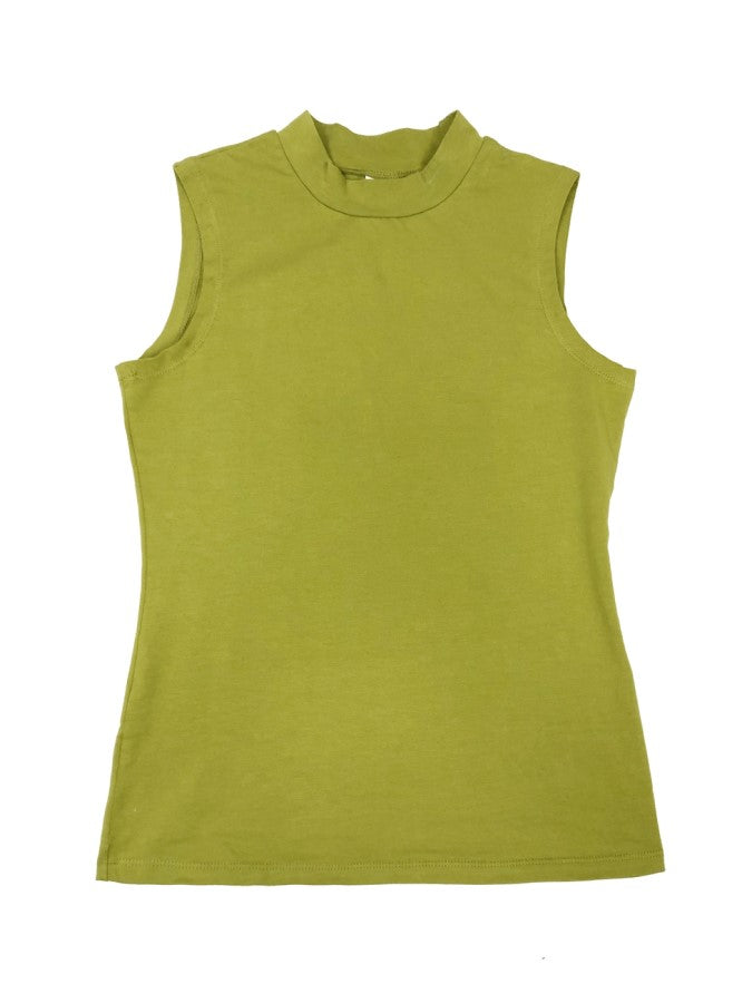 Stand Neck Sleeveless Short Tops X1448