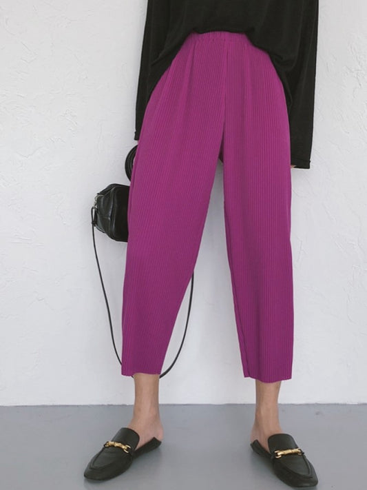 Color drape cropped pants X1450