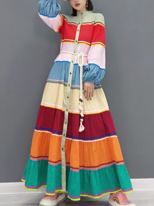 Multicolor long dress X1692