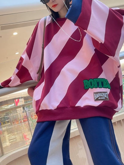 Logo Stripe Pullover X1829