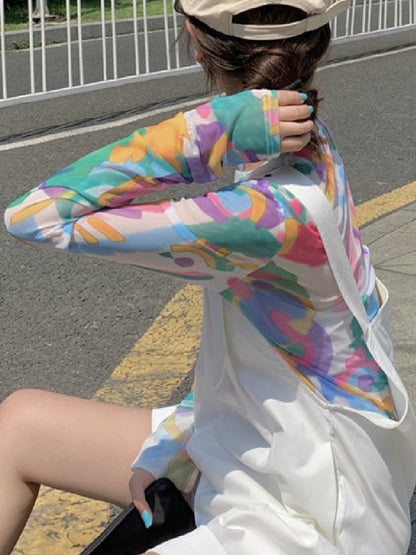 Colorful Camouflage Ice Silk Shirt X183