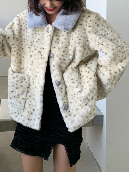 Dalmatian Faux Fur Short Coat Jacket X1905