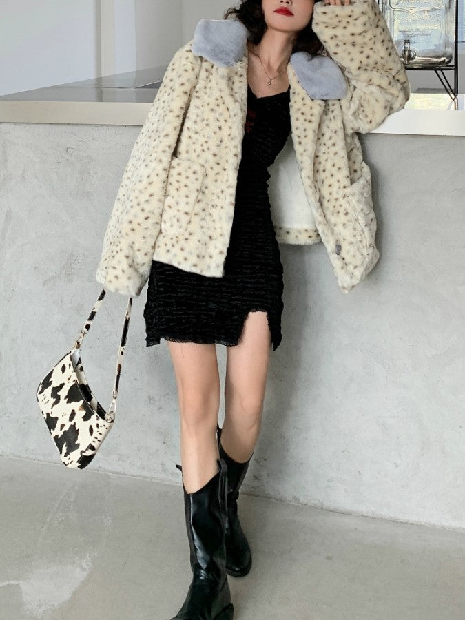 Dalmatian Faux Fur Short Coat Jacket X1905