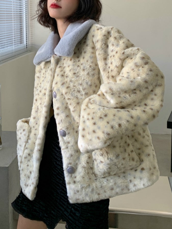 Dalmatian Faux Fur Short Coat Jacket X1905