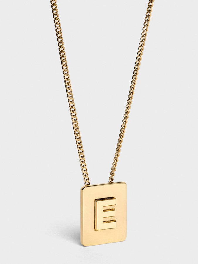 Alphabet plate chain necklace X1993