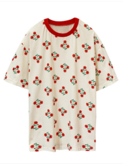 Small Floral Retro T-shirt X333