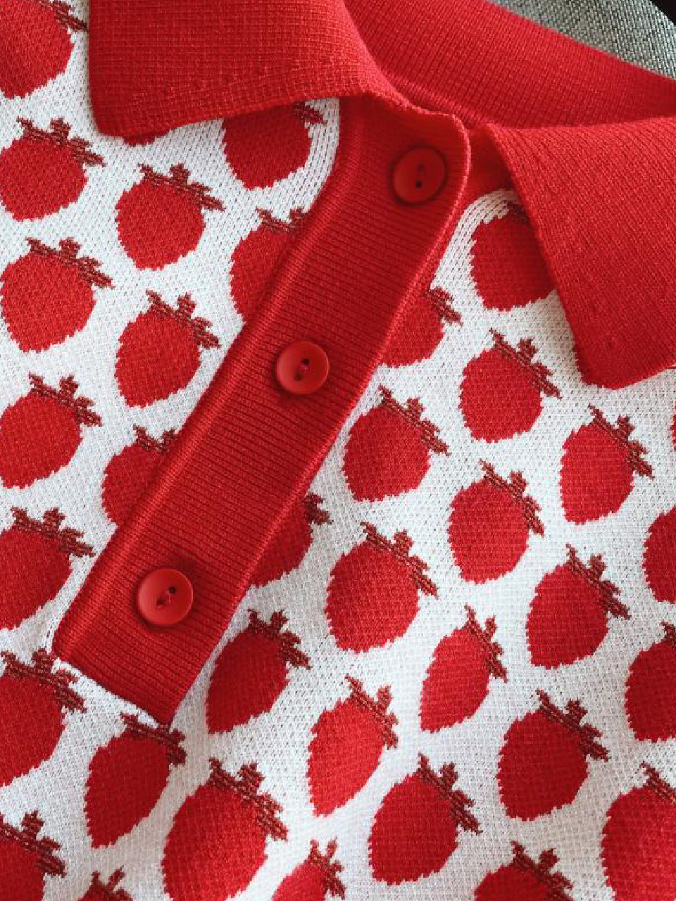 Strawberry Knit Polo Shirt X344
