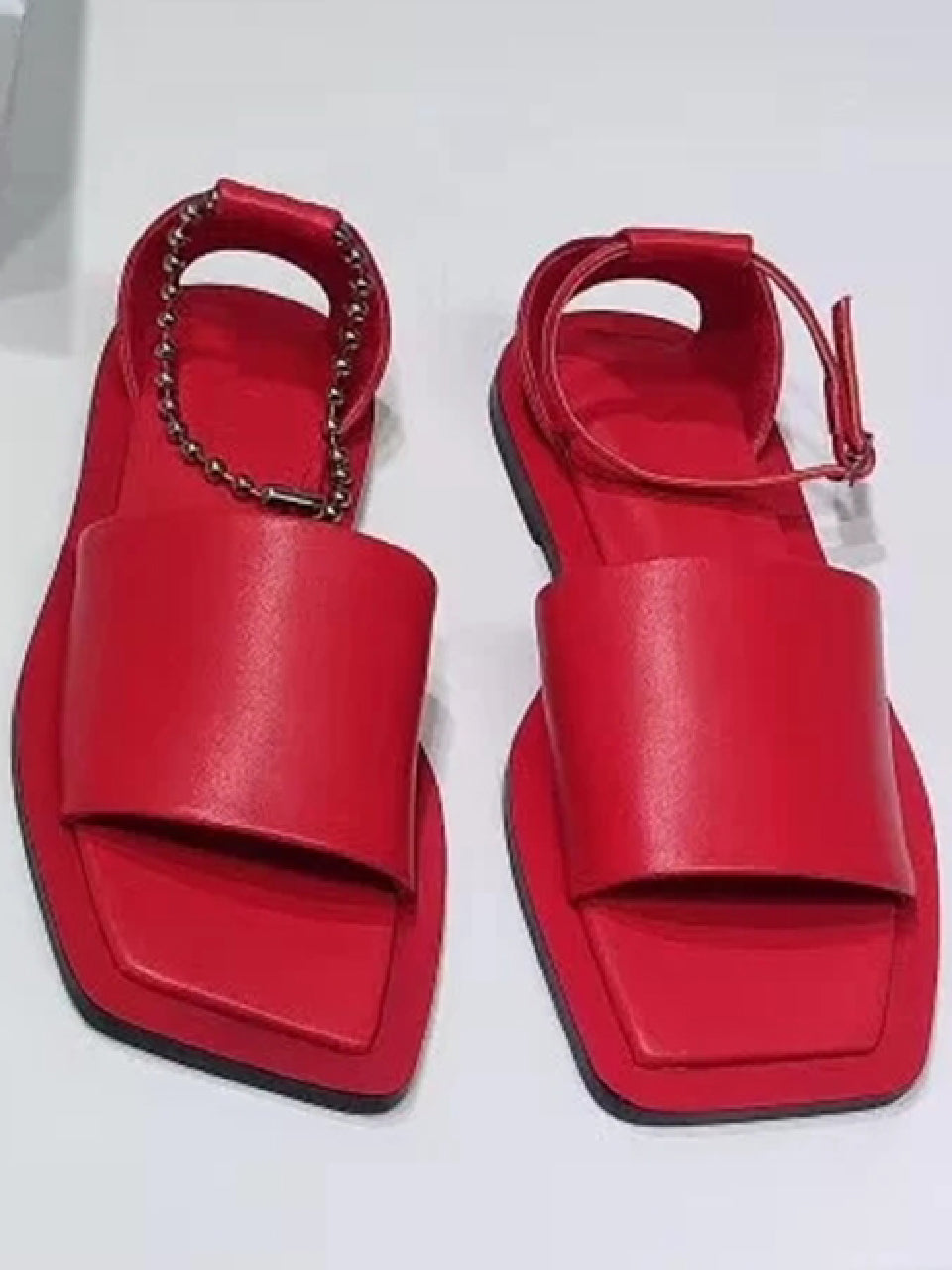 Asymmetric strap open toe sandals X386