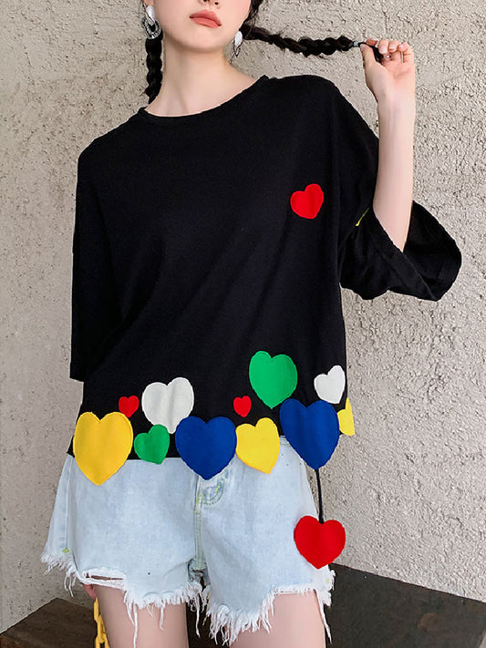 Heart Loose Crop Top X449