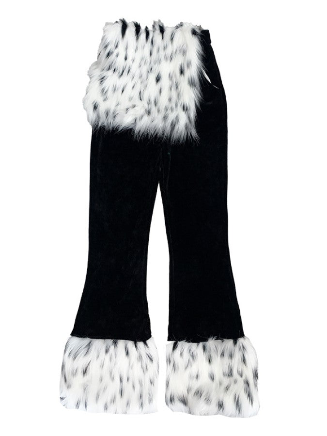 Removable Fur Corduroy Pants X779