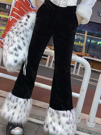 Removable Fur Corduroy Pants X779