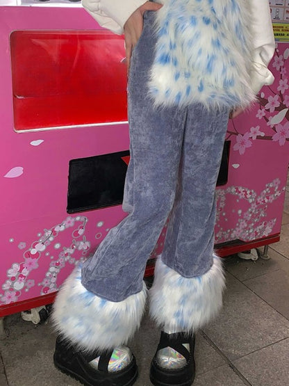 Removable Fur Corduroy Pants X779