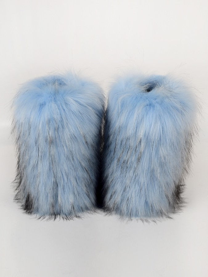 Faux fur colorful short boots X855