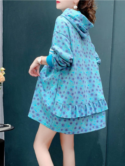 Floral Back Frill Hoodie X895