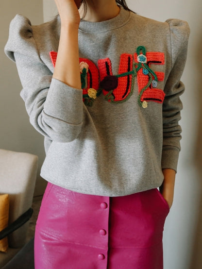 Power Shoulder Sweat/Pink Leather Skirt X181