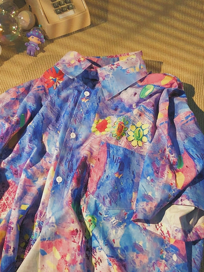 Colorful tie-dye shirt X548