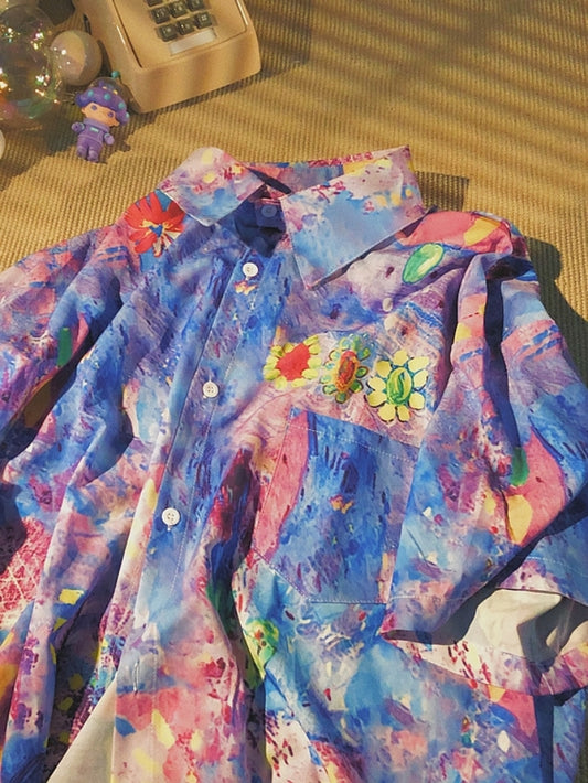 Colorful tie-dye shirt　X548