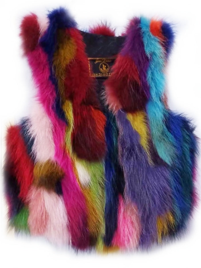 Colorful faux sale fur vest